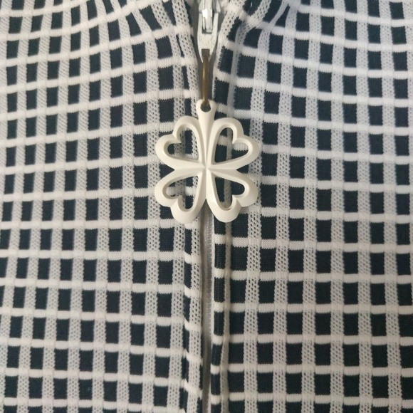 Vintage B/W Mod Day Dress Double Knit Checkered Patter Dress - Picture 3 of 6